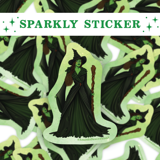 Green Witch Part 2 Outfit Sparkly Sticker