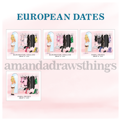 ✨Glitter✨ Sn'S Europe Dates Dressing Room Custom Outfit Lineup GLITTER Art Print