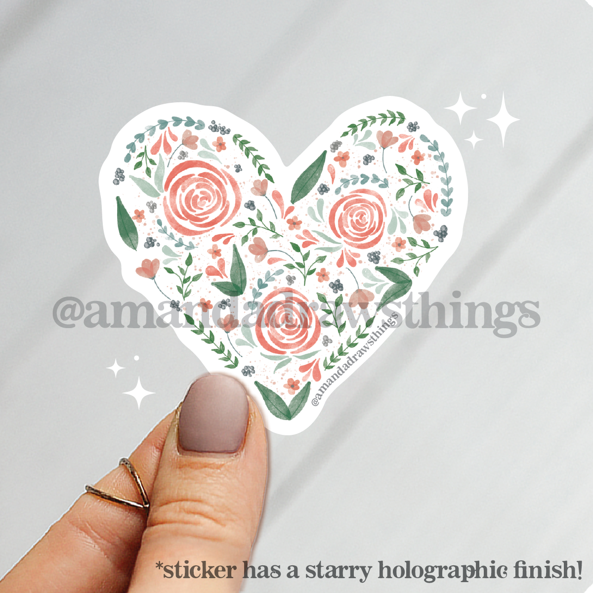 Floral Heart Sticker