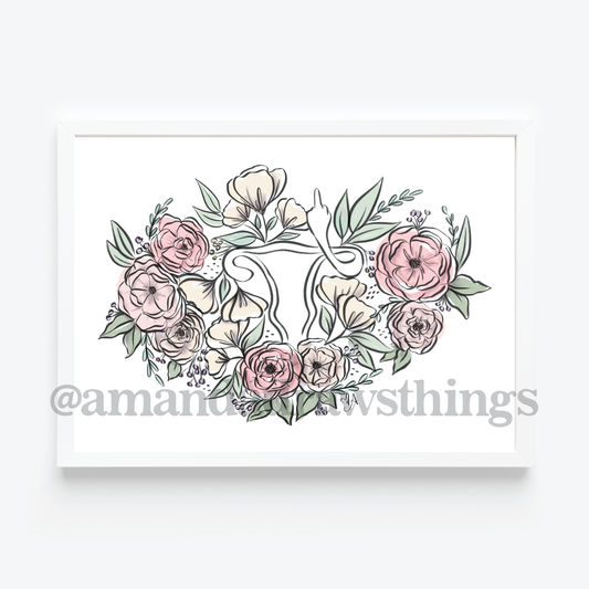 Floral Uterus ART PRINT (5x7")