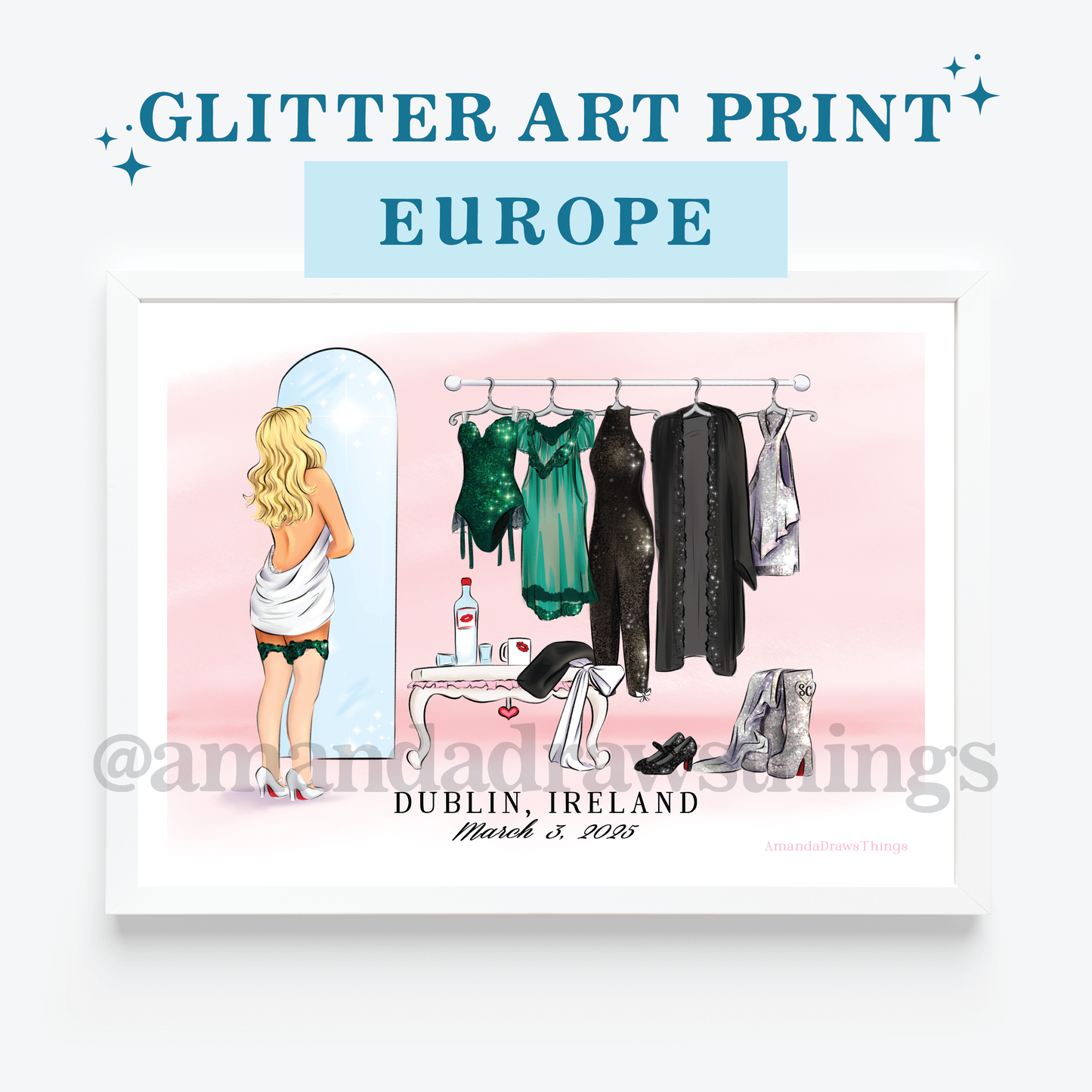 ✨Glitter✨ Sn'S Europe Dates Dressing Room Custom Outfit Lineup GLITTER Art Print