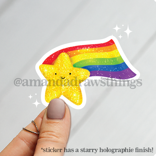 Gay Pride Super Star Sticker