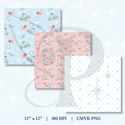 Glass Slipper Princess Pattern SET of 6 Digital Download
