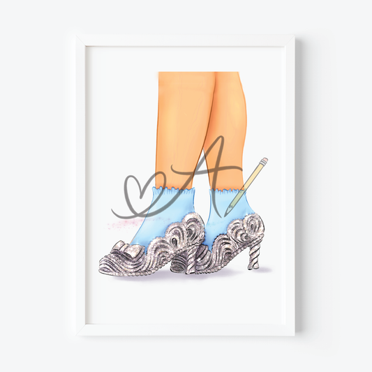 Silver Magic Jeweled Shoes Art Print