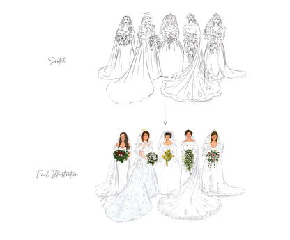 Wedding Generations Illustration Portrait