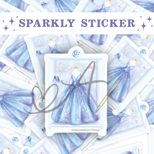 Pink Witch Part 2 2025 Wardrobe Sparkly Sticker (Blue Dress)