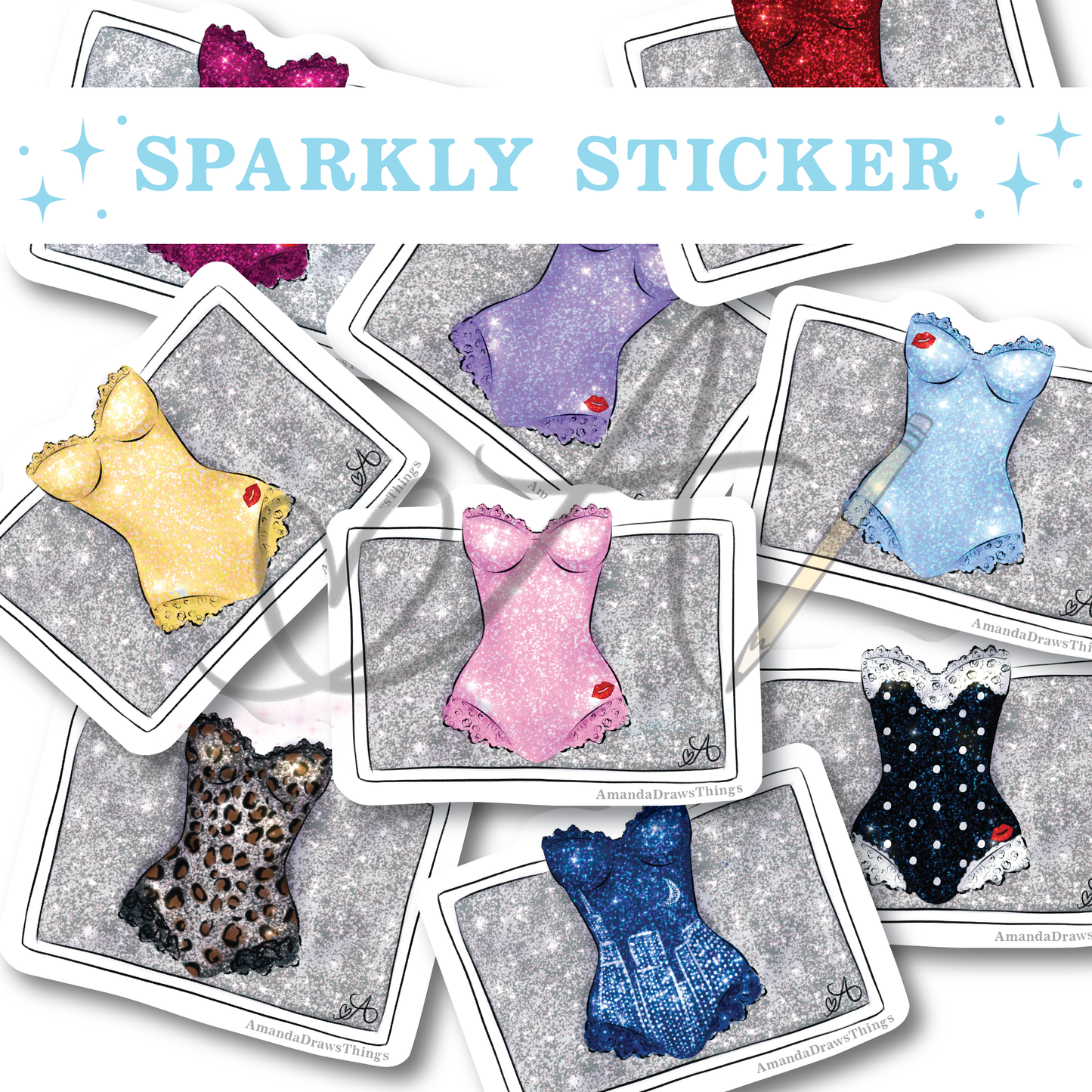 Sparkle Bodysuit & Towel Sticker