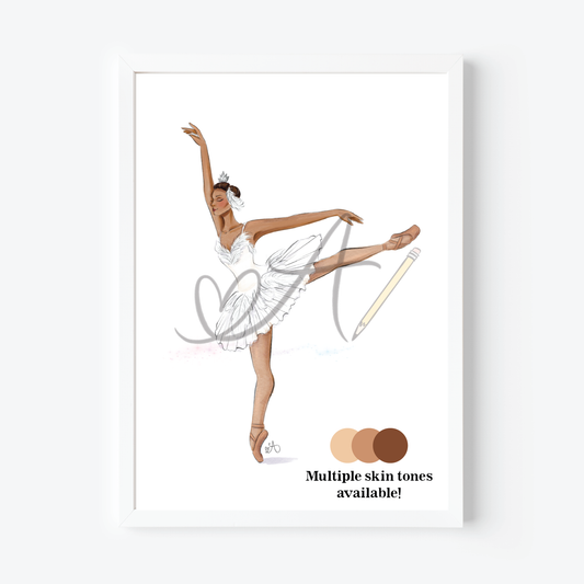 Swan Ballerina Art Print