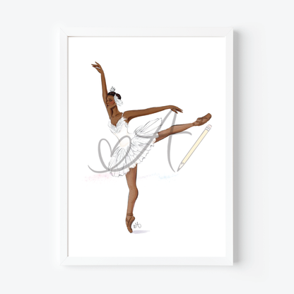 Swan Ballerina Art Print