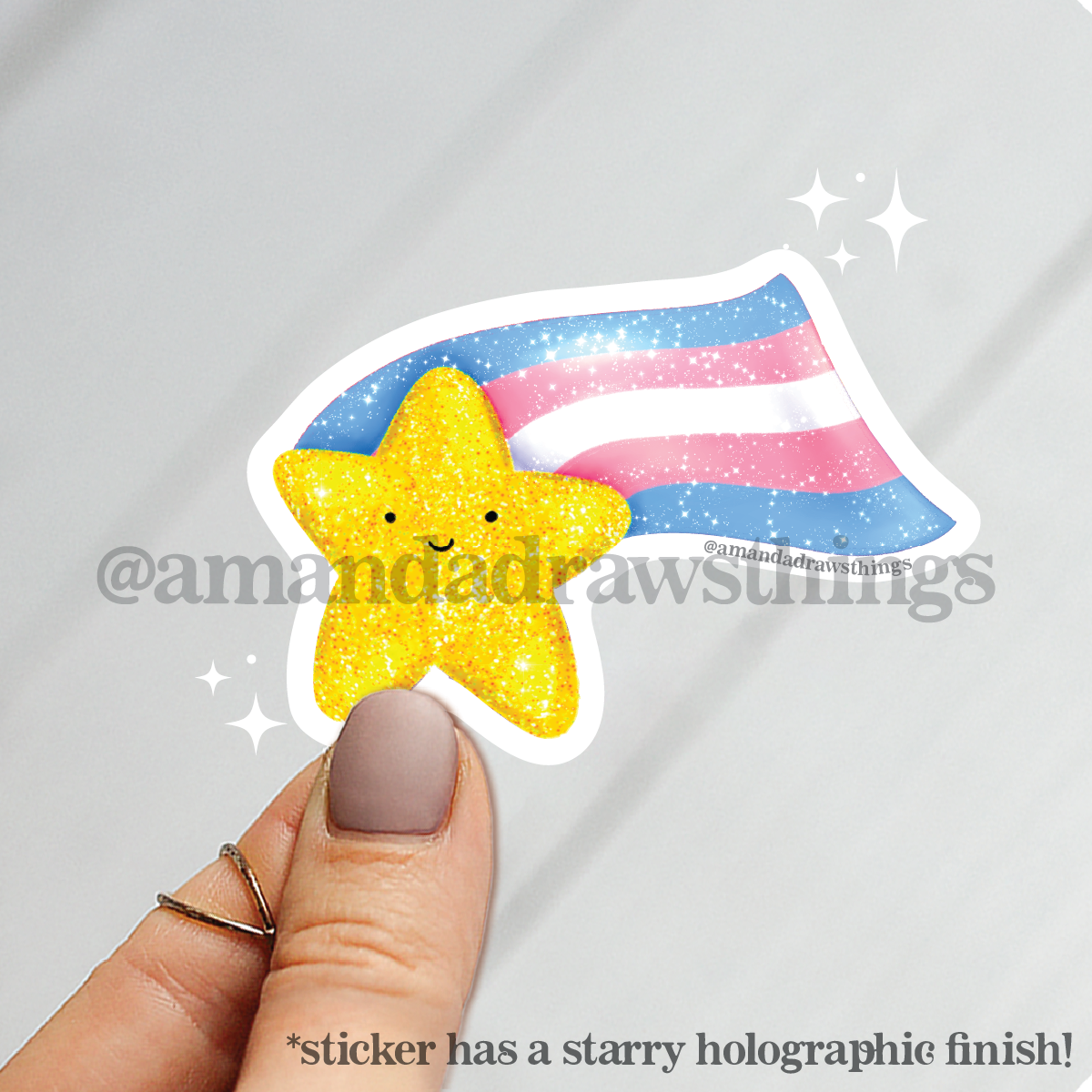 Trans Pride Super Star Sticker