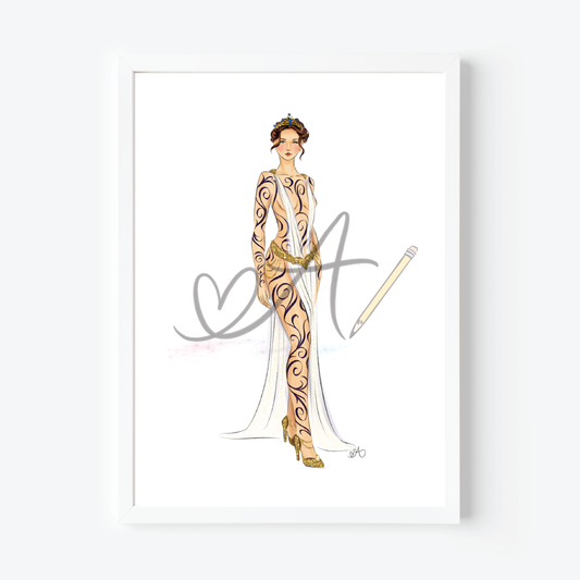Under Mountain Dress Art Print