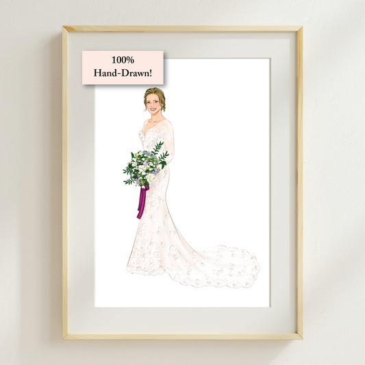 Custom Bridal Illustration Portrait