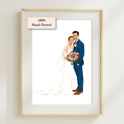 Wedding Couple Illustration Portrait