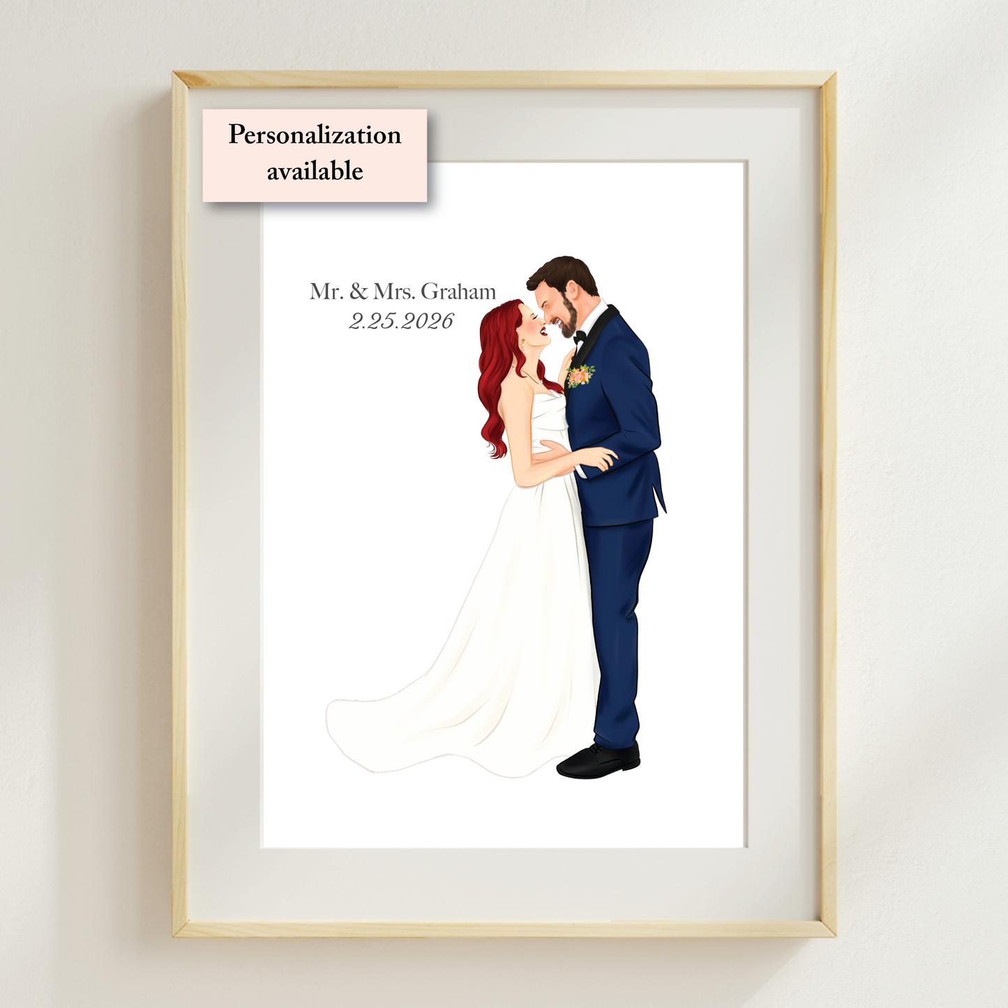 Wedding Couple Illustration Portrait