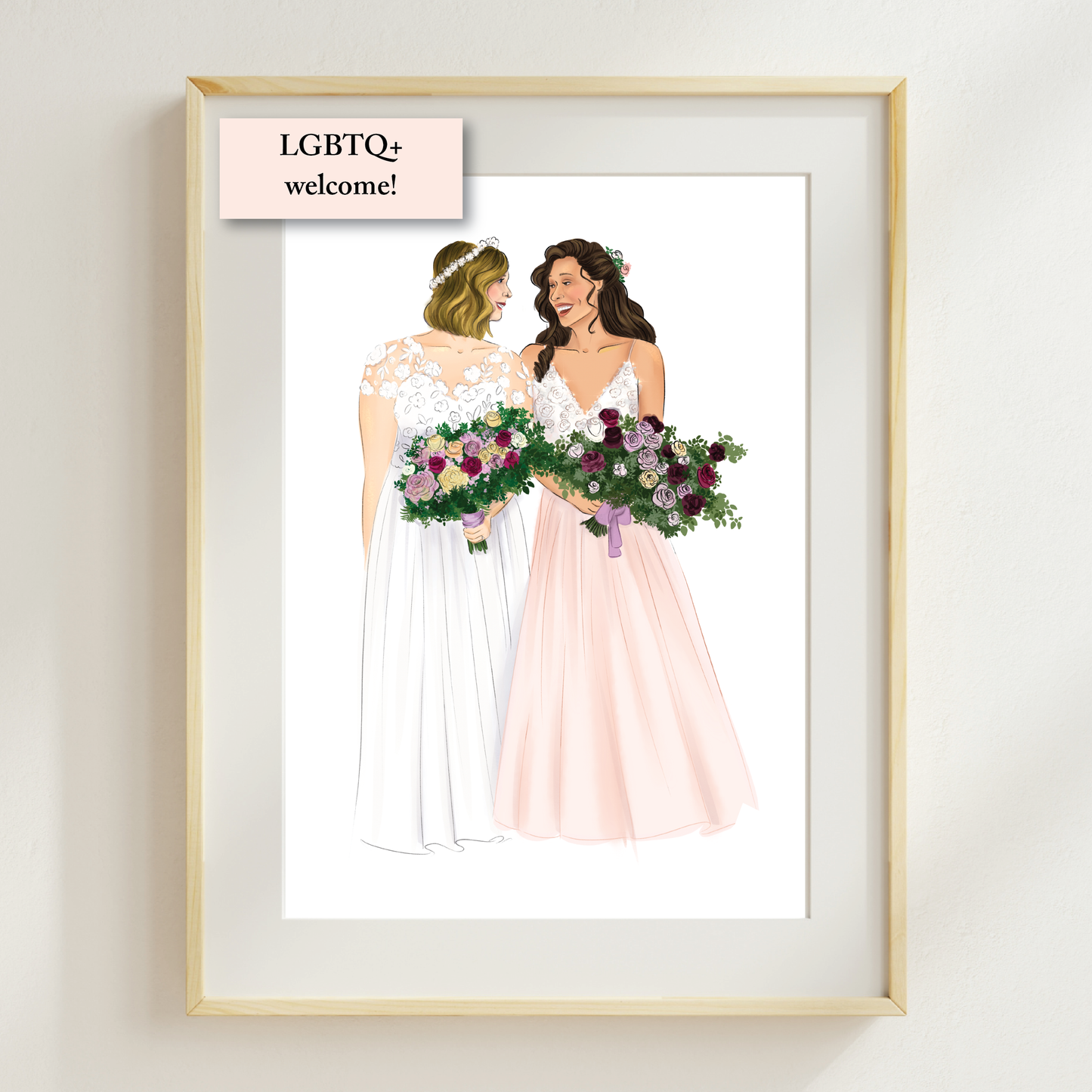 Wedding Couple Illustration Portrait