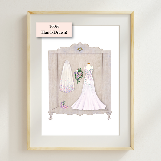 Custom Wedding Wardrobe Illustration
