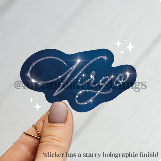 Virgo Starry Script Sticker