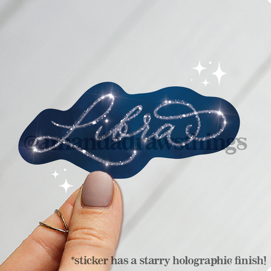 Libra Starry Script Sticker