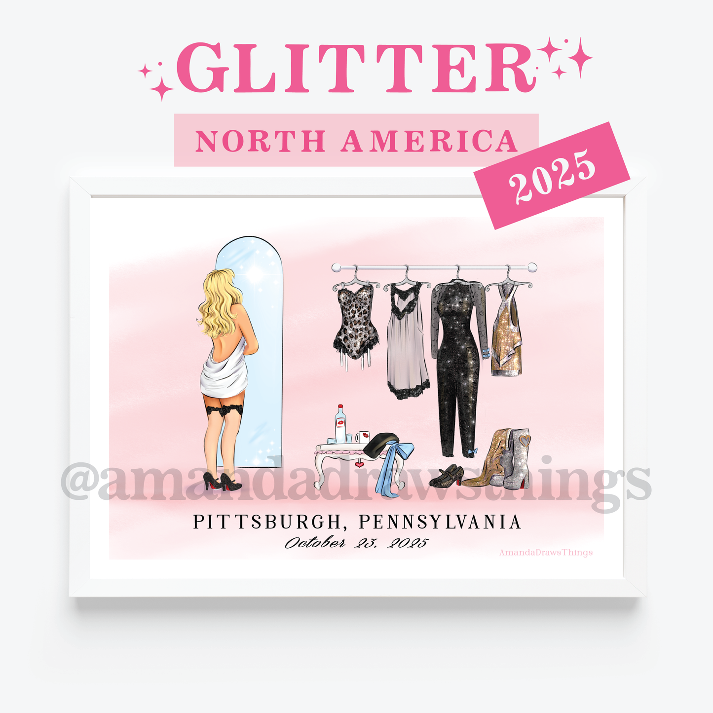 *GLITTER* 2025 Sn'S North America Dates Dressing Room Outfit Lineup Art Print