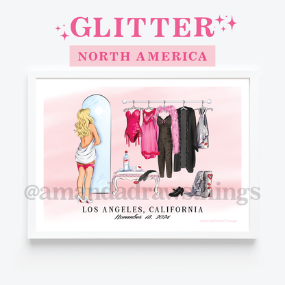 ✨Glitter✨ Sn'S North America Dates Dressing Room Custom Outfit Lineup GLITTER Art Print