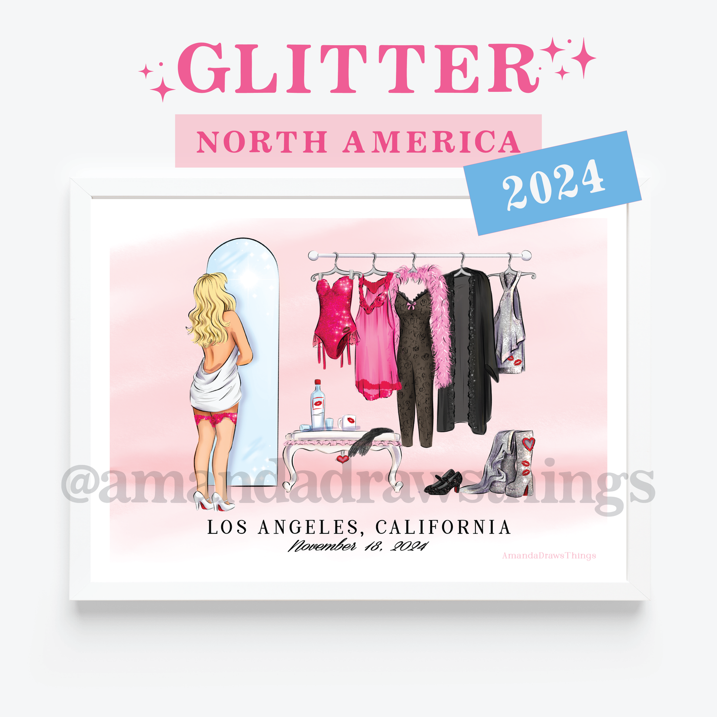 ✨Glitter✨ 2024 Sn'S North America Dates Dressing Room Custom Outfit Lineup GLITTER Art Print
